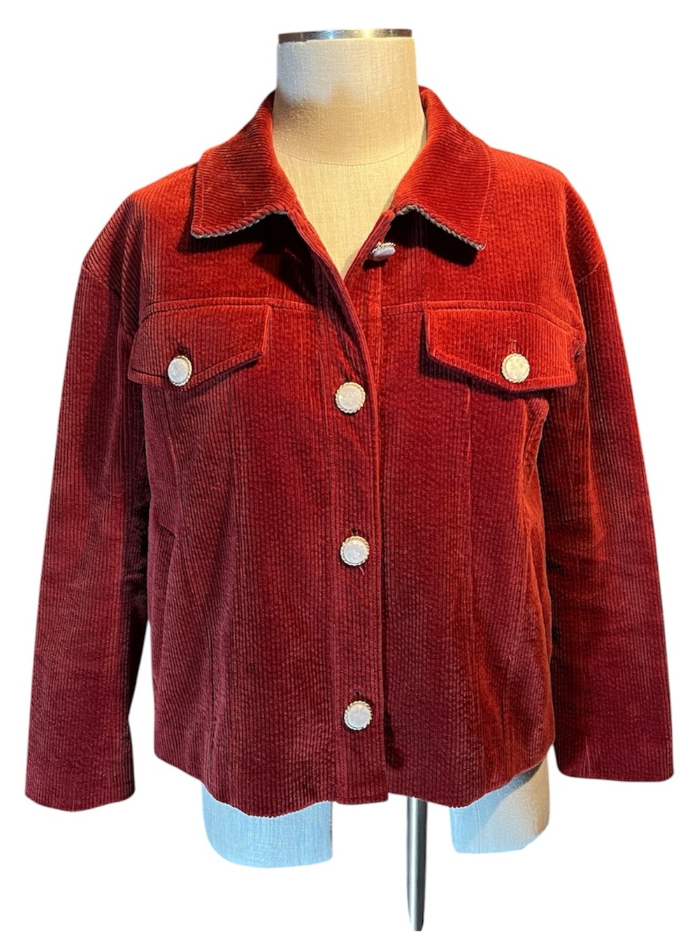 ❤️Petite Studio NYC Corduroy Jacket in Rust Red • 100% Cotton